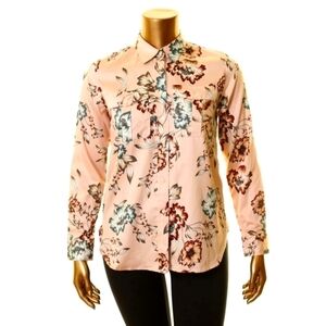 LAUREN RALPH LAUREN Women's Floral Two Pockets Button Down Shirt Size Large